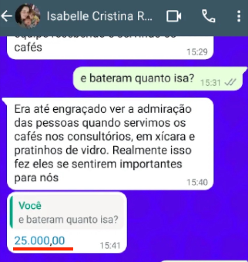 Print de depoimento — Isabelle Cristina Ranghi